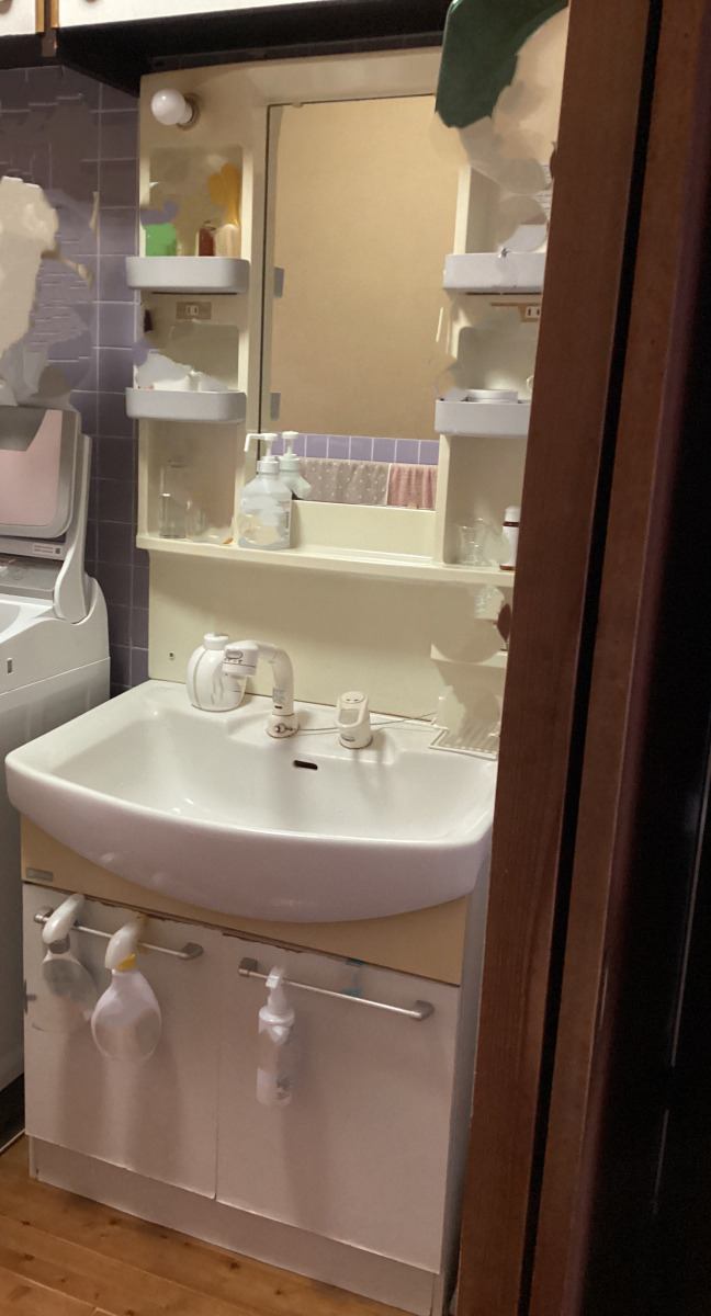 さくらエステート 大牟田店の洗面化粧台の取替えの施工前の写真1